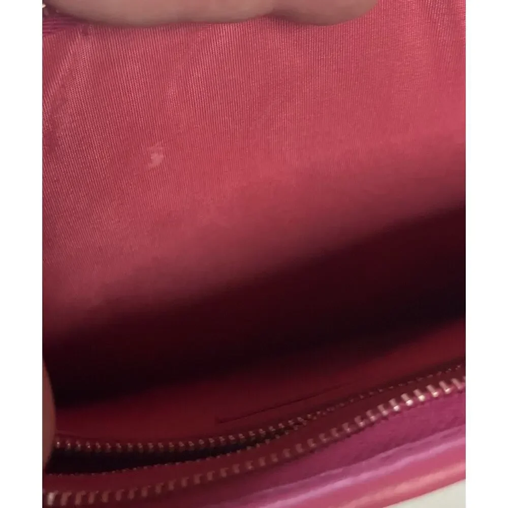 CHANEL Pink Tweed Large Logo Zip Pouch Clutch - Picture 5 of 14